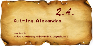 Quiring Alexandra névjegykártya